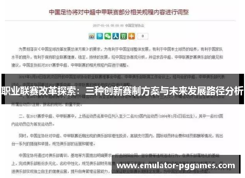 职业联赛改革探索：三种创新赛制方案与未来发展路径分析